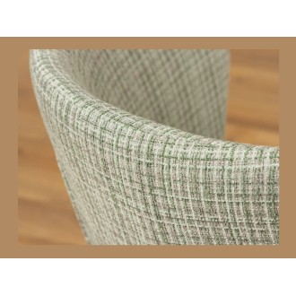 Zoom sur le dossier de la chaise PAVIA verte à carreaux