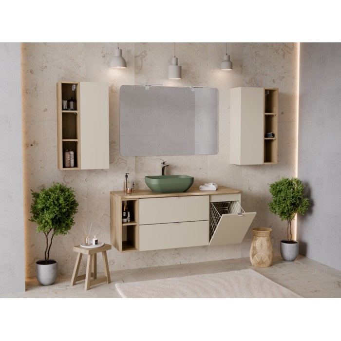 Meuble de rangement NATURA– Ouvert – Coloris chêne clair – L20 x H50 cm - A suspendre