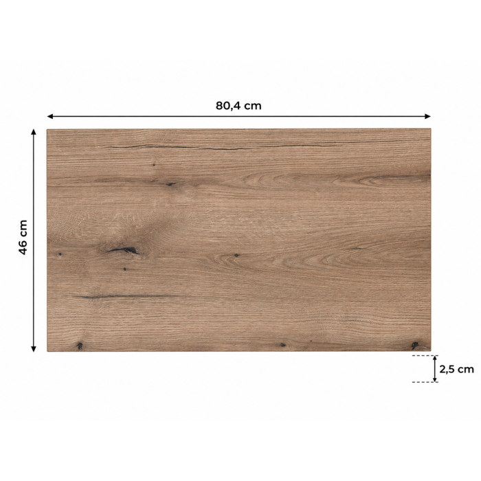 Plan pour vasque ICON 80cm effet chêne Coast Evoke Oak 80x46cm