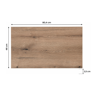 Plan pour vasque ICON 80cm effet chêne Coast Evoke Oak 80x46cm