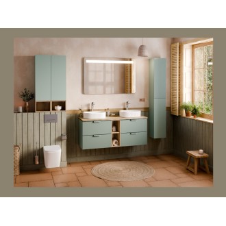 Plan pour vasque NATOURA 120,8 cm en MDF aspect chêne crémone avec bord naturel