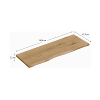 Plan pour vasque NATOURA 120,8 cm en MDF aspect chêne crémone avec bord naturel