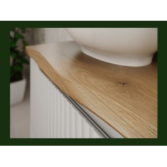 Plan pour vasque NATOURA 120,8 cm en MDF aspect chêne crémone avec bord naturel