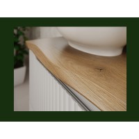 Plan pour vasque NATOURA 120,8 cm en MDF aspect chêne crémone avec bord naturel