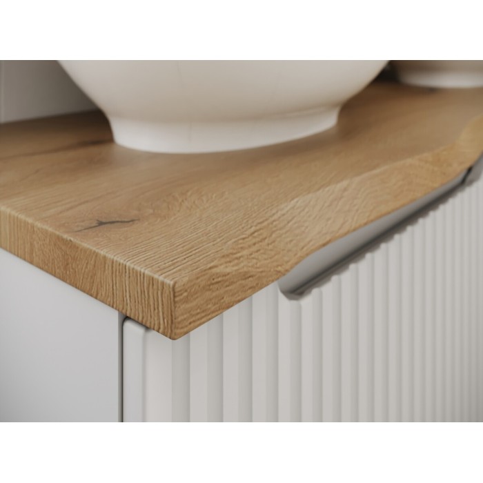 copy of Plan für Waschtisch NATOURA 120,8 cm in MDF Eichenoptik hell mit Naturkante