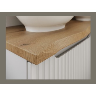 Plan pour vasque NATOURA 120,8 cm en MDF aspect chêne crémone avec bord naturel