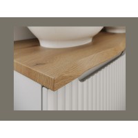 Plan pour vasque NATOURA 120,8 cm en MDF aspect chêne crémone avec bord naturel
