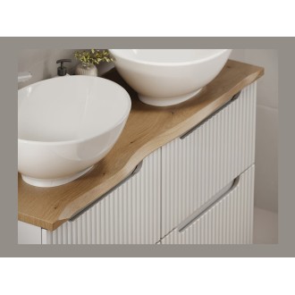 Plan pour vasque NATOURA 120,8 cm en MDF aspect chêne crémone avec bord naturel