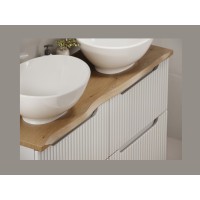 Plan pour vasque NATOURA 120,8 cm en MDF aspect chêne crémone avec bord naturel