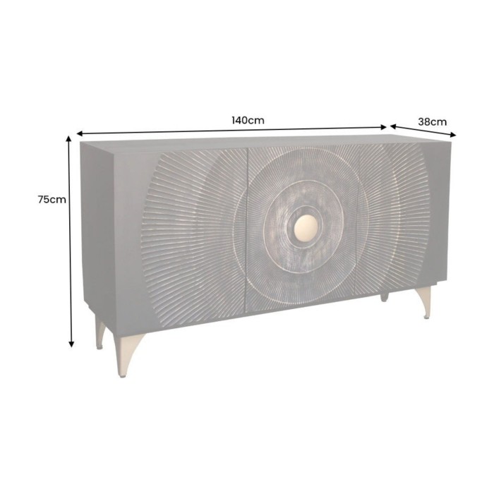 Buffet 140 cm 3 porte legno nero e dorato – Collezione SOLARIS