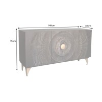Buffet 140 cm 3 porte legno nero e dorato – Collezione SOLARIS