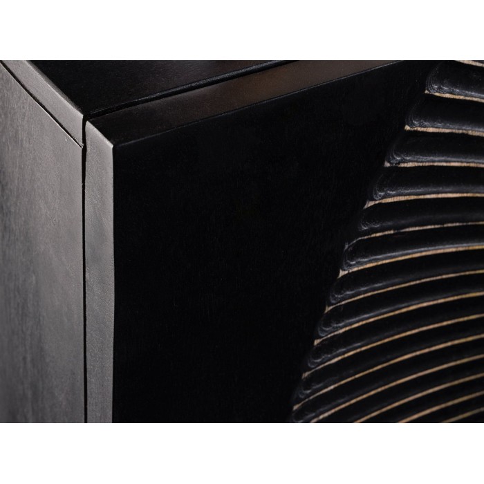 Buffet 140 cm 3 porte legno nero e dorato – Collezione SOLARIS
