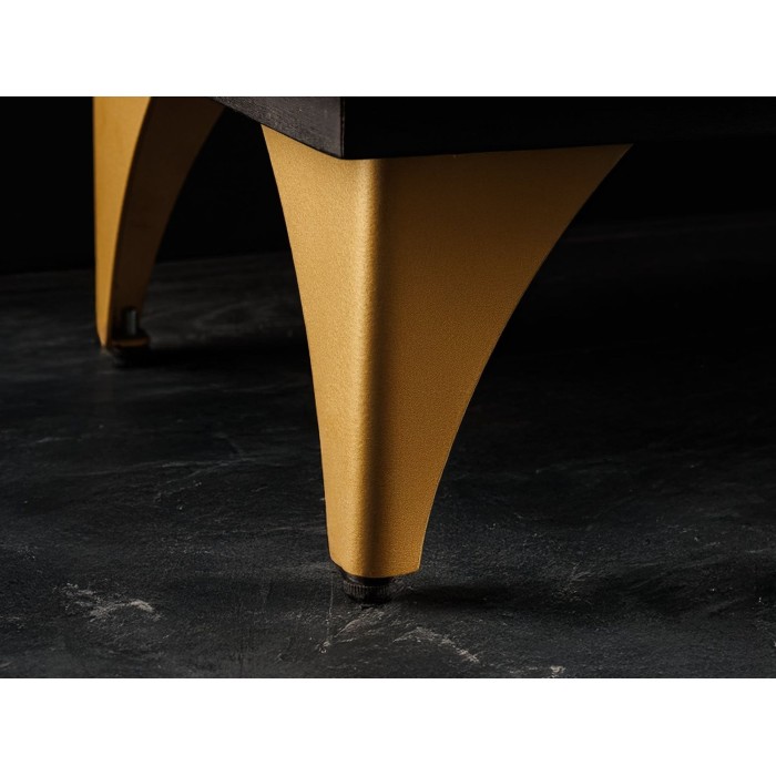 Buffet 140 cm 3 porte legno nero e dorato – Collezione SOLARIS