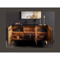 Buffet 140 cm 3 porte legno nero e dorato – Collezione SOLARIS