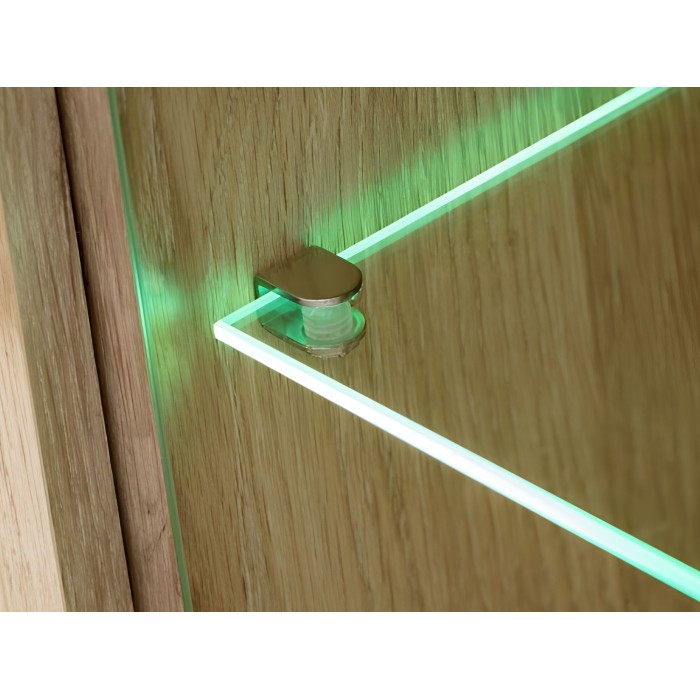 Vitrine ERINA – 2 Türen – Helles Eichenholz und Beige