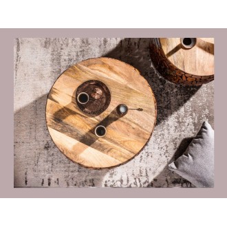 Mesas nido GALEA en madera maciza de mango y aluminio bronce – Motivo decorativo de guijarros