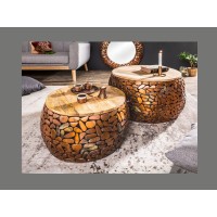 Tables basses gigognes GALEA avec motifs mosaïc mises en situation