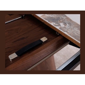 Table LUMEA extensible 160–200 cm – Mesa contemporánea de cerámica y madera de nogal