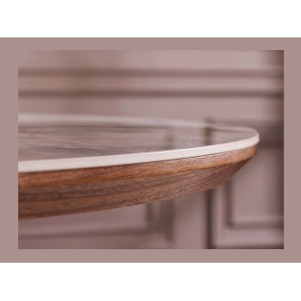 Table LUMEA extensible 160–200 cm – Mesa contemporánea de cerámica y madera de nogal