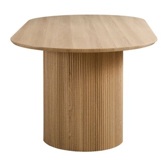 Mesa de comedor ovalada VAGOS – 200 x 100 cm – Color roble natural – Diseño contemporáneo y acogedor