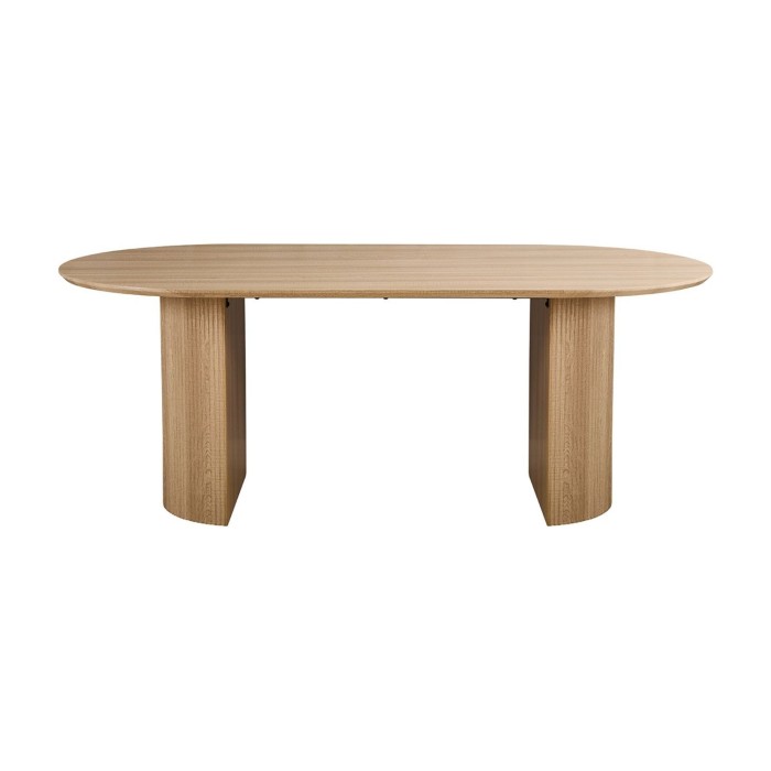 Mesa de comedor ovalada VAGOS – 200 x 100 cm – Color roble natural – Diseño contemporáneo y acogedor