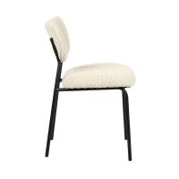 Lote de 2 sillas NORAYA – Tela beige – Patas de metal – Diseño compacto – Elegancia natural y depurada