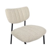 Lote de 2 sillas NORAYA – Tela beige – Patas de metal – Diseño compacto – Elegancia natural y depurada