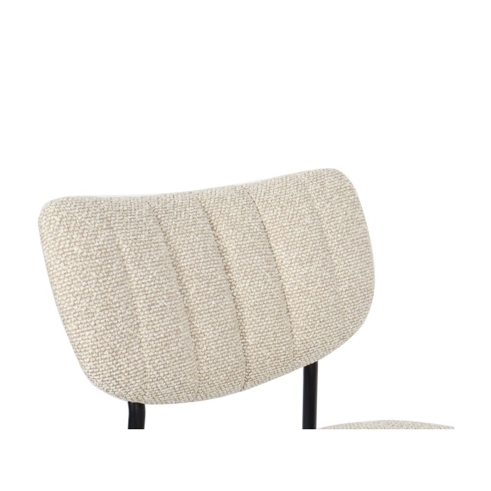 Lote de 2 sillas NORAYA – Tela beige – Patas de metal – Diseño compacto – Elegancia natural y depurada