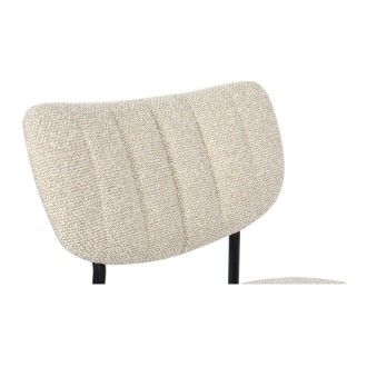 Lote de 2 sillas NORAYA – Tela beige – Patas de metal – Diseño compacto – Elegancia natural y depurada
