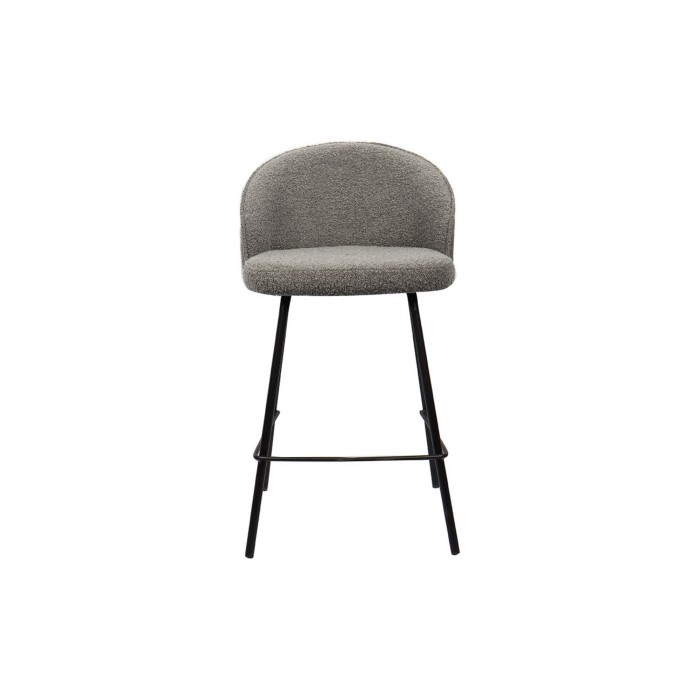 Sedia da banco JUNI – Bouclé grigio – H87 cm design contemporaneo