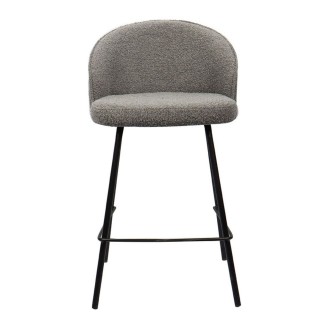 Sedia da banco JUNI – Bouclé grigio – H87 cm design contemporaneo