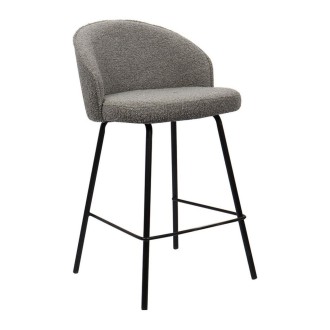 Sedia da banco JUNI – Bouclé grigio – H87 cm design contemporaneo