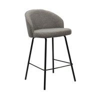 Chaise JUNI en tissu gris bouclé