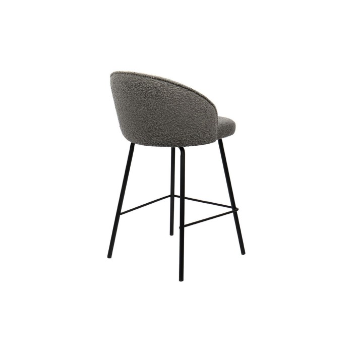 Sedia da banco JUNI – Bouclé grigio – H87 cm design contemporaneo