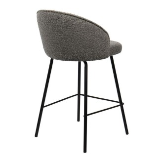Sedia da banco JUNI – Bouclé grigio – H87 cm design contemporaneo