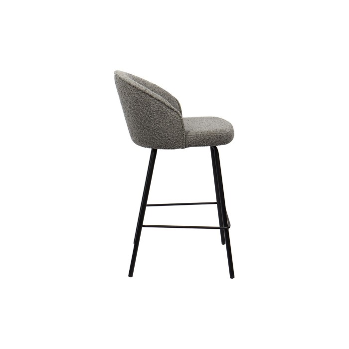 Sedia da banco JUNI – Bouclé grigio – H87 cm design contemporaneo