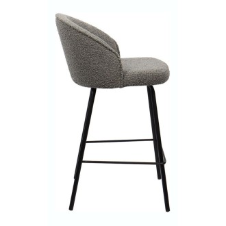 Sedia da banco JUNI – Bouclé grigio – H87 cm design contemporaneo