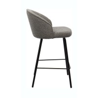 Sedia da banco JUNI – Bouclé grigio – H87 cm design contemporaneo
