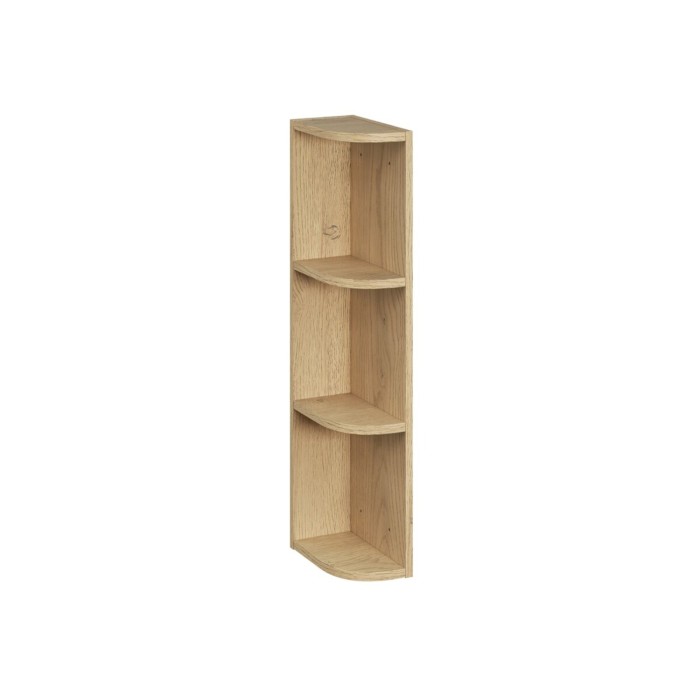 Meuble de rangement NATURA– Angle arrondi ouvert – Coloris chêne clair – L15 x H80 cm - A suspendre