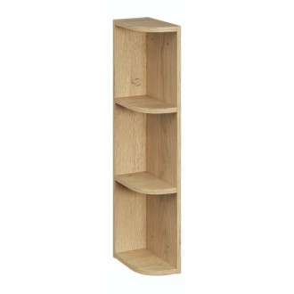 Mueble de almacenamiento NATURA– Esquina redondeada abierta – Color roble claro – L15 x H80 cm - Para colgar