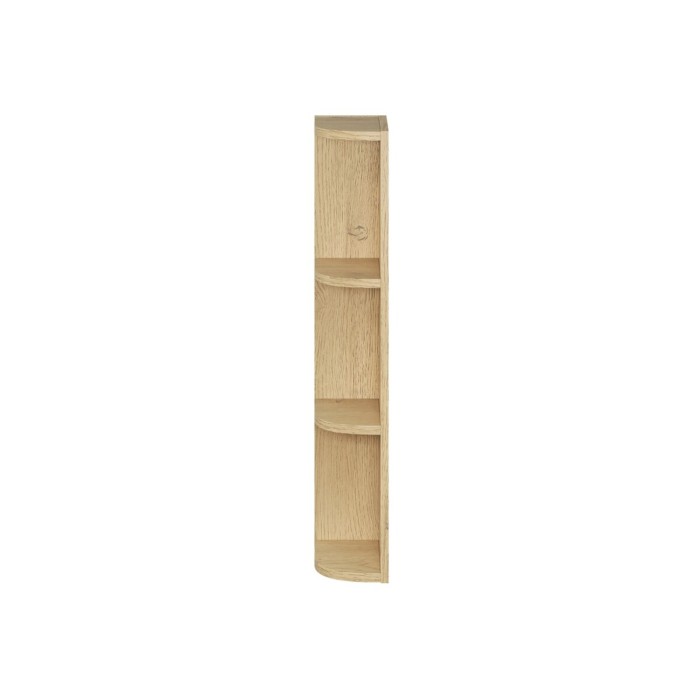 Meuble de rangement NATURA– Angle arrondi ouvert – Coloris chêne clair – L15 x H80 cm - A suspendre