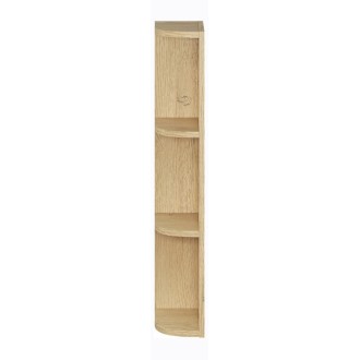 Meuble de rangement NATURA– Angle arrondi ouvert – Coloris chêne clair – L15 x H80 cm - A suspendre