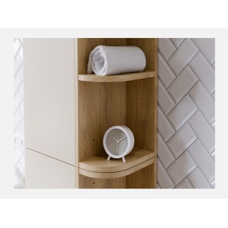 Meuble de rangement NATURA– Angle arrondi ouvert – Coloris chêne clair – L15 x H80 cm - A suspendre