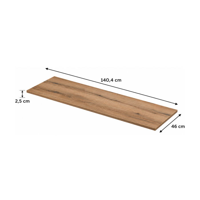 Plan pour vasque ICON 140cm effet chêne Coast Evoke Oak 140x46cm