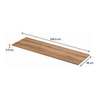 Plan pour vasque ICON 140cm effet chêne Coast Evoke Oak 140x46cm