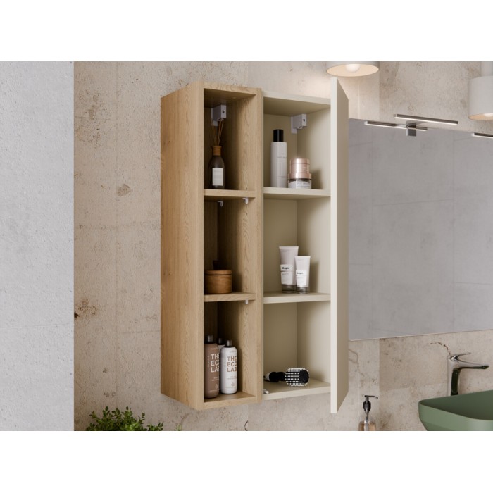 Mueble de almacenamiento NATURA – Abierto – Color roble claro – L20 x H80 cm - Para colgar