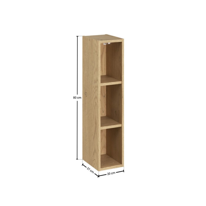 Mueble de almacenamiento NATURA – Abierto – Color roble claro – L20 x H80 cm - Para colgar