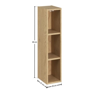 Meuble de rangement NATURA– Ouvert – Coloris chêne clair – L20 x H80 cm - A suspendre