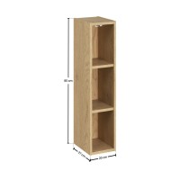 Mueble de almacenamiento NATURA – Abierto – Color roble claro – L20 x H80 cm - Para colgar