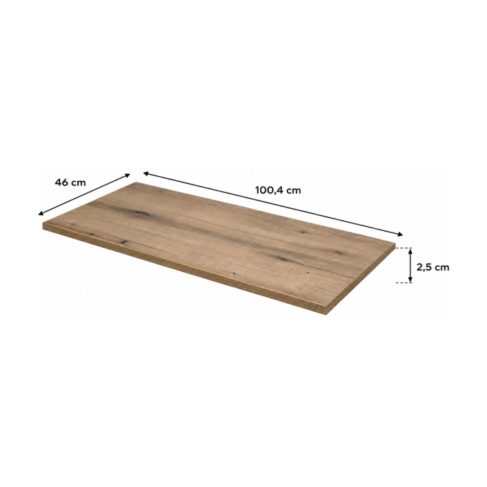 Plan pour vasque ICON 100cm effet chêne Coast Evoke Oak 100x46cm